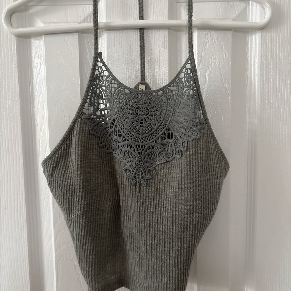 Mudd Gray Lace Detail Camisole